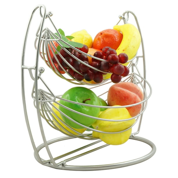 Najer 3 Tier Fruit/Vegetables/Produce Metal Basket Rack Display Stand Kitchen Storage Basket